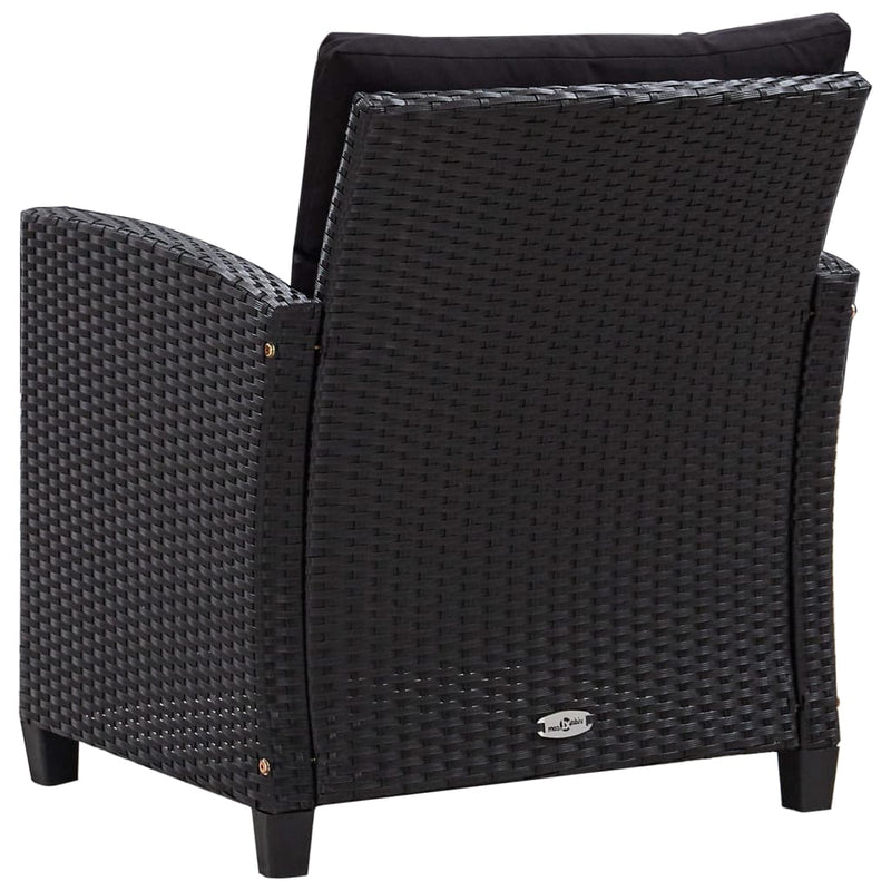 vidaXL 6 Piece Garden Sofa Set with Cushions Poly Rattan Black