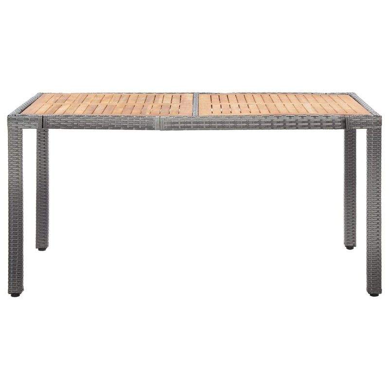 vidaXL 7 Piece Garden Dining Set with Cushions Poly Rattan Grey
