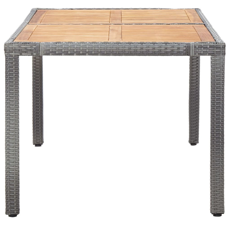 vidaXL 7 Piece Garden Dining Set with Cushions Poly Rattan Grey