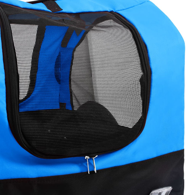 vidaXL 2-in-1 Pet Bike Trailer and Jogging Stroller Blue and Black