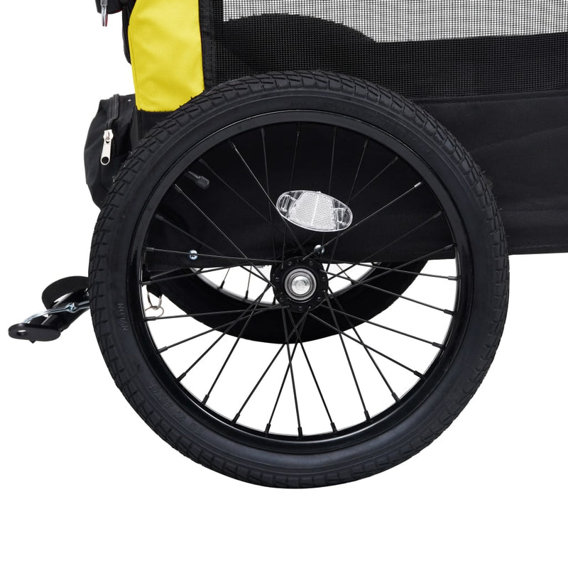 vidaXL 2-in-1 Pet Bike Trailer and Jogging Stroller Yellow and Black
