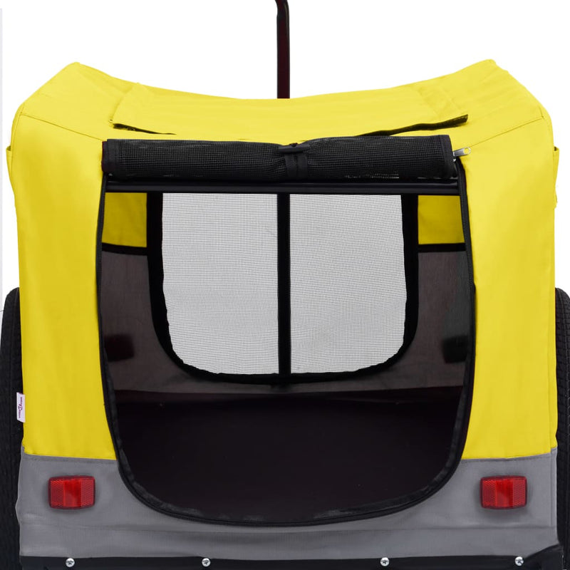 vidaXL 2-in-1 Pet Bike Trailer and Jogging Stroller Yellow and Grey