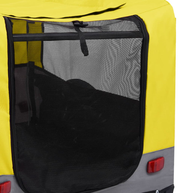 vidaXL 2-in-1 Pet Bike Trailer and Jogging Stroller Yellow and Grey