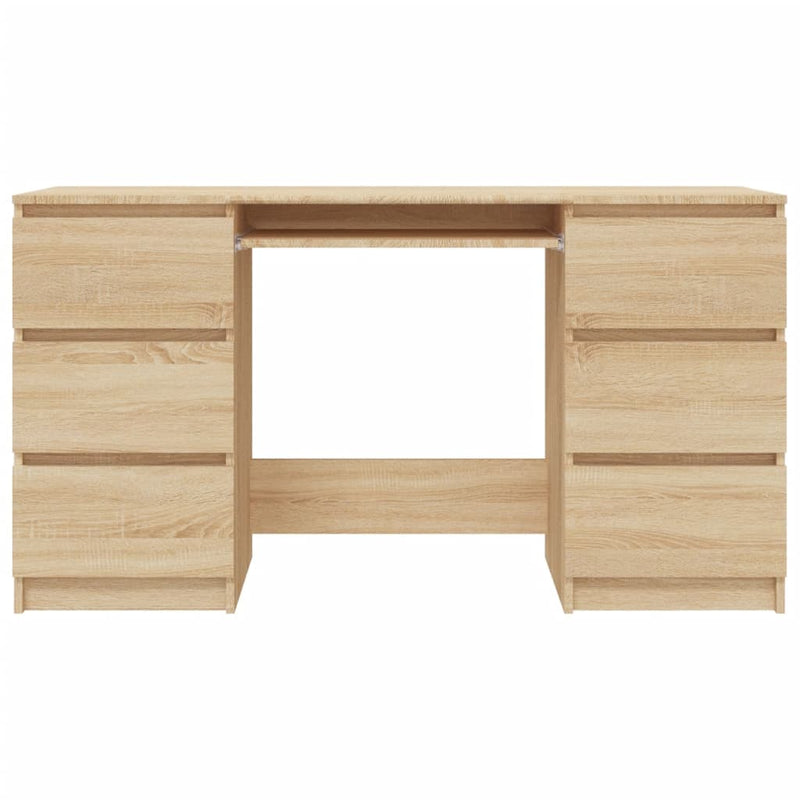 vidaXL Writing Desk Sonoma Oak 140x50x77 cm Engineered Wood