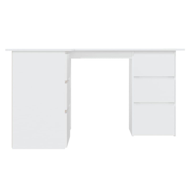 vidaXL Corner Desk White 145x100x76 cm Engineered Wood