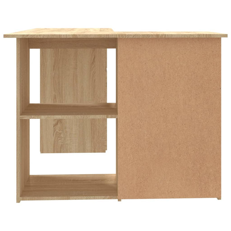 vidaXL Corner Desk Sonoma Oak 145x100x76 cm Engineered Wood