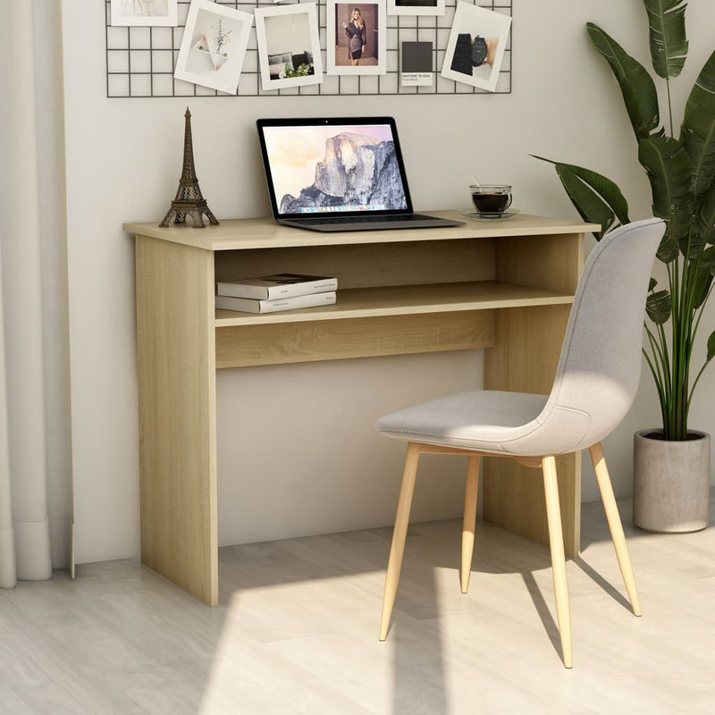 vidaXL Desk Sonoma Oak 90x50x74 cm Engineered Wood