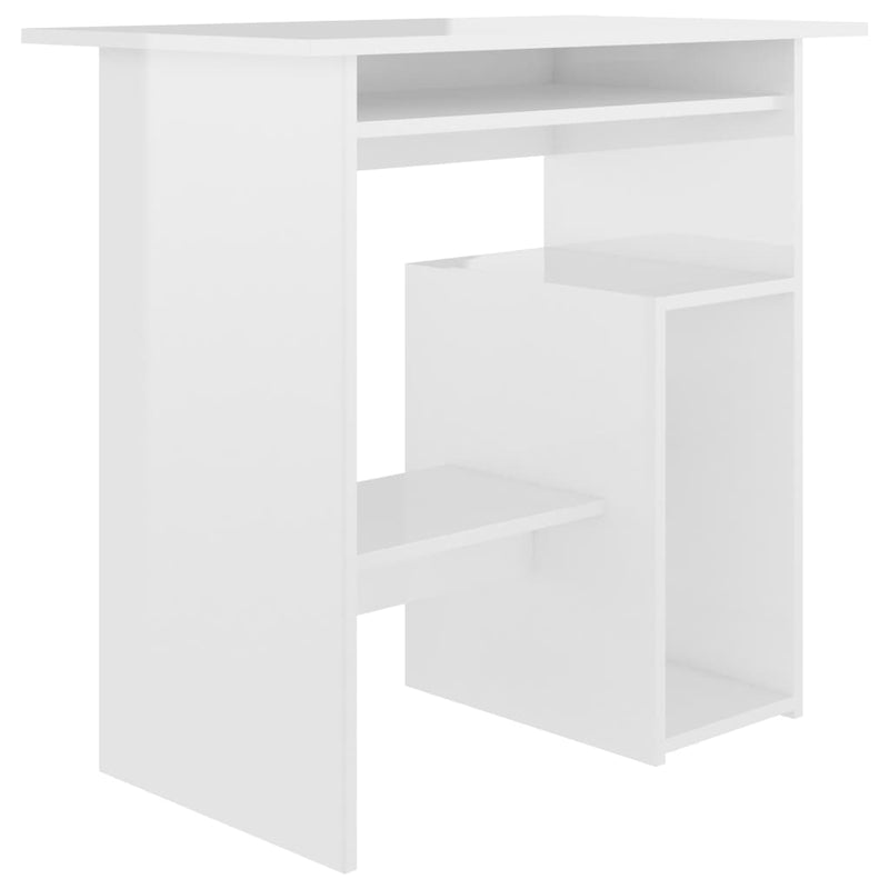 vidaXL Desk High Gloss White 80x45x74 cm Engineered Wood