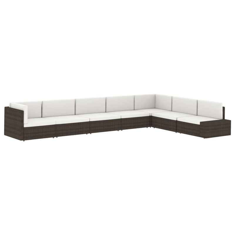 vidaXL Sectional Sofa 3-Seater Poly Rattan Black