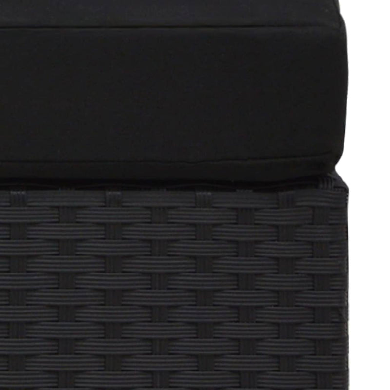 vidaXL Sectional Sofa 3-Seater Poly Rattan Black