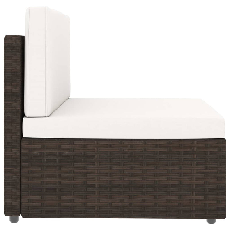 vidaXL 2 Piece Garden Lounge Set Poly Rattan Brown