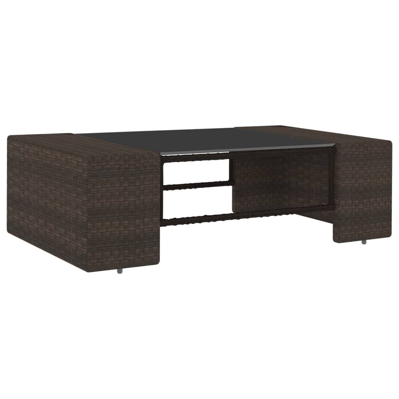 vidaXL 2 Piece Garden Lounge Set Poly Rattan Brown