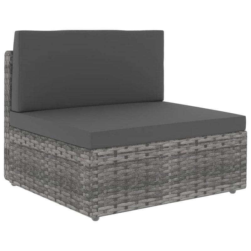 vidaXL 2 Piece Garden Lounge Set Poly Rattan Grey