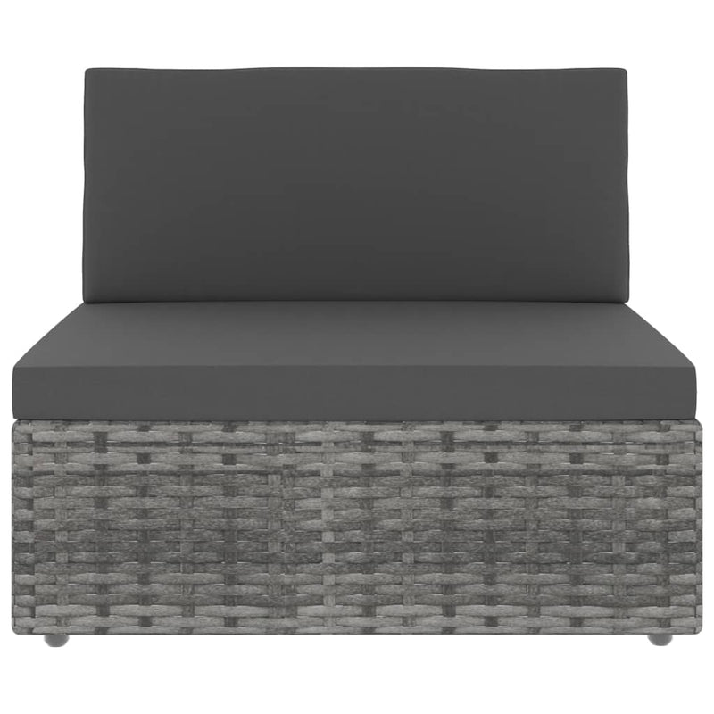 vidaXL 2 Piece Garden Lounge Set Poly Rattan Grey