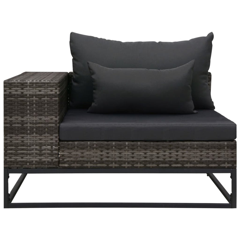 vidaXL 3 Piece Garden Sofa Set with Cushions Poly Rattan Grey