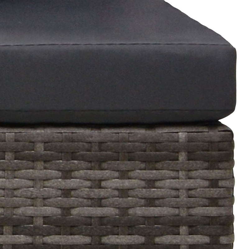 vidaXL 3 Piece Garden Sofa Set with Cushions Poly Rattan Grey