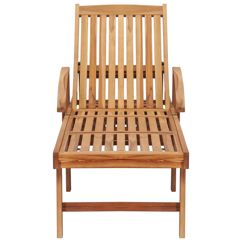 vidaXL Sun Loungers 2 pcs with Table Solid Teak Wood