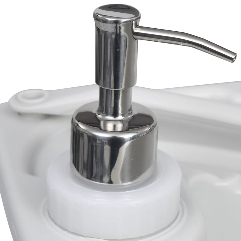 vidaXL Portable Camping Toilet and Handwash Stand Set Grey