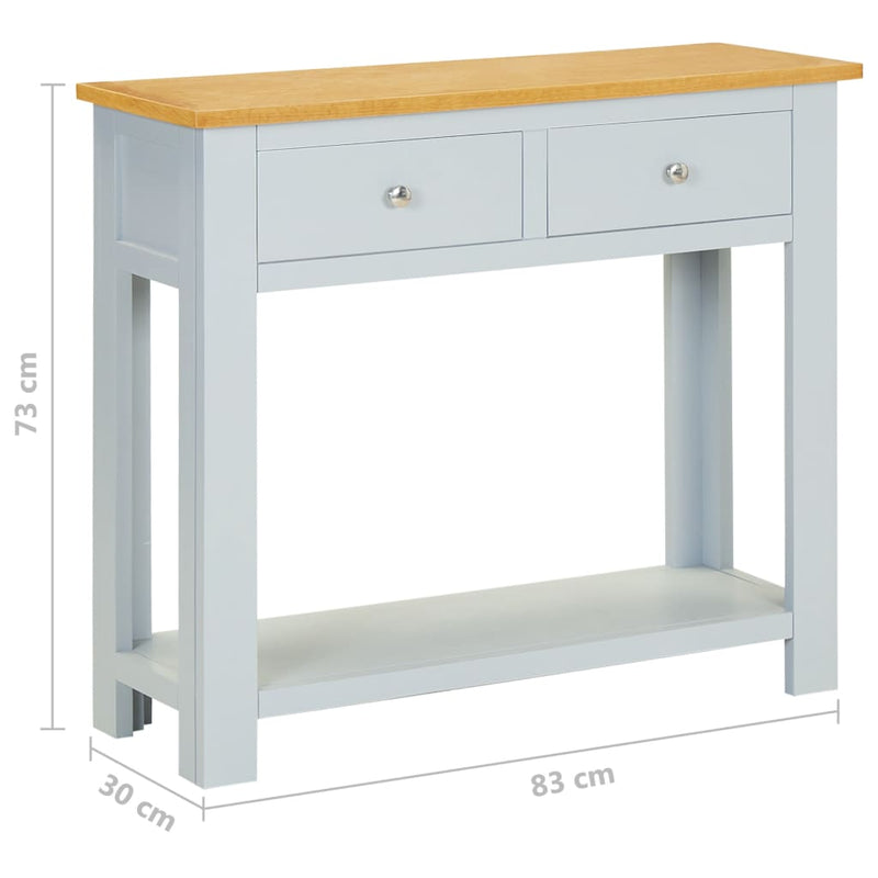 vidaXL Console Table 83x30x73 cm Solid Oak Wood