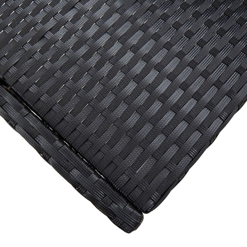 vidaXL 7 Piece Outdoor Bar Set with Cushions Poly Rattan Black