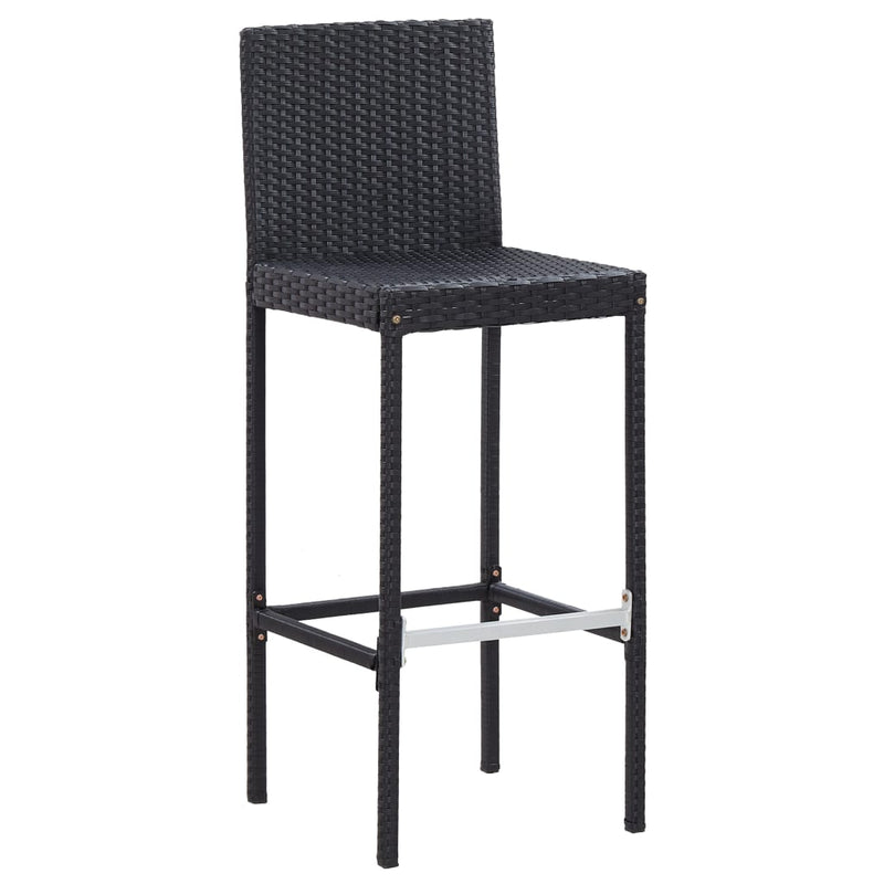 vidaXL 5 Piece Outdoor Bar Set Poly Rattan and Acacia Wood Black
