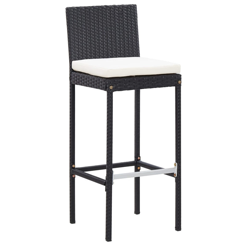 vidaXL 5 Piece Outdoor Bar Set Poly Rattan and Acacia Wood Black