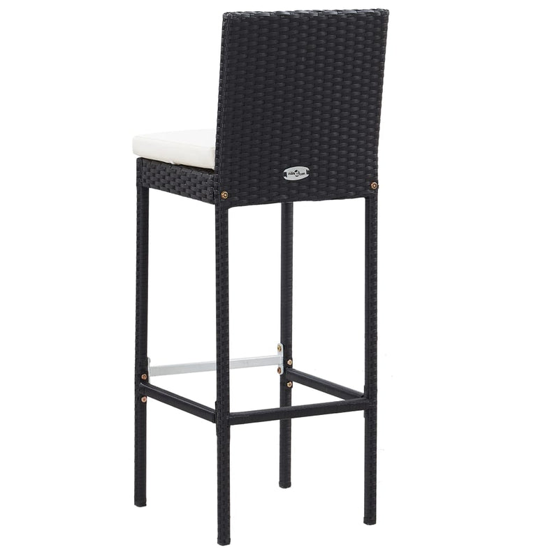vidaXL 5 Piece Outdoor Bar Set Poly Rattan and Acacia Wood Black