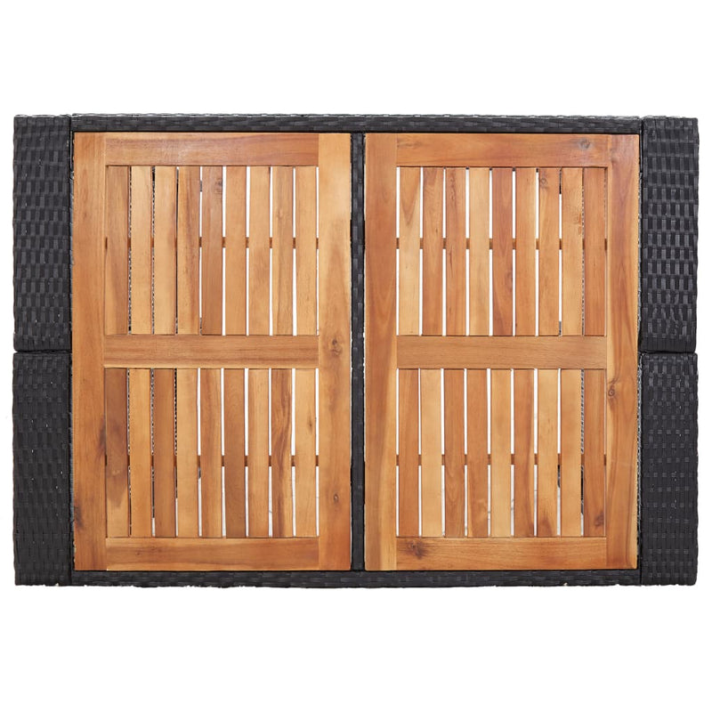 vidaXL 5 Piece Outdoor Bar Set Poly Rattan and Acacia Wood Black