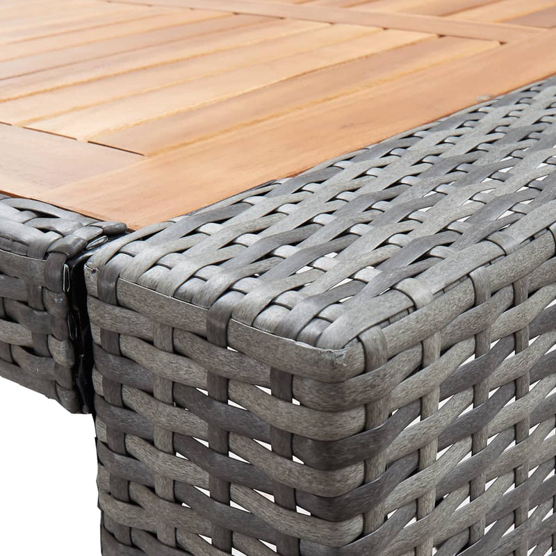 vidaXL 5 Piece Outdoor Bar Set Poly Rattan and Acacia Wood Grey