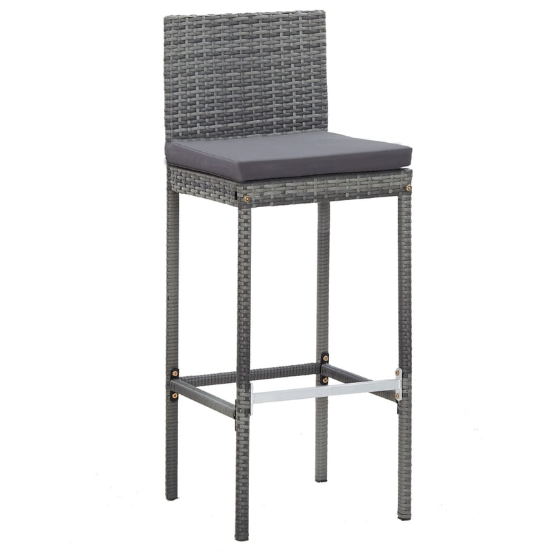 vidaXL 5 Piece Outdoor Bar Set Poly Rattan and Acacia Wood Grey