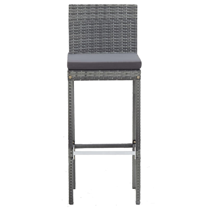 vidaXL 5 Piece Outdoor Bar Set Poly Rattan and Acacia Wood Grey