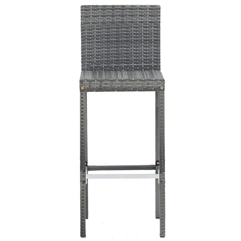 vidaXL 5 Piece Outdoor Bar Set Poly Rattan and Acacia Wood Grey