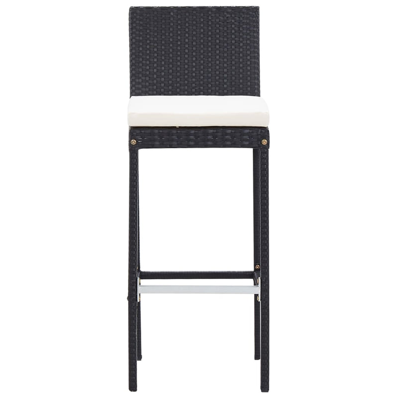 vidaXL 9 Piece Outdoor Bar Set Poly Rattan and Acacia Wood Black