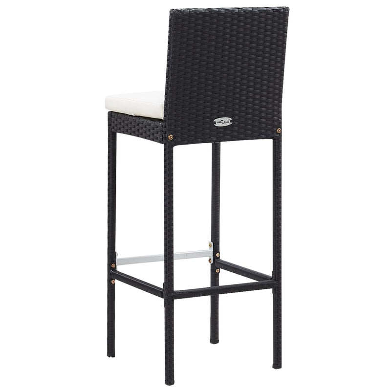 vidaXL 9 Piece Outdoor Bar Set Poly Rattan and Acacia Wood Black