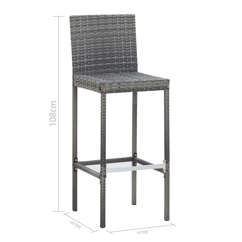 vidaXL 9 Piece Outdoor Bar Set Poly Rattan and Acacia Wood Grey