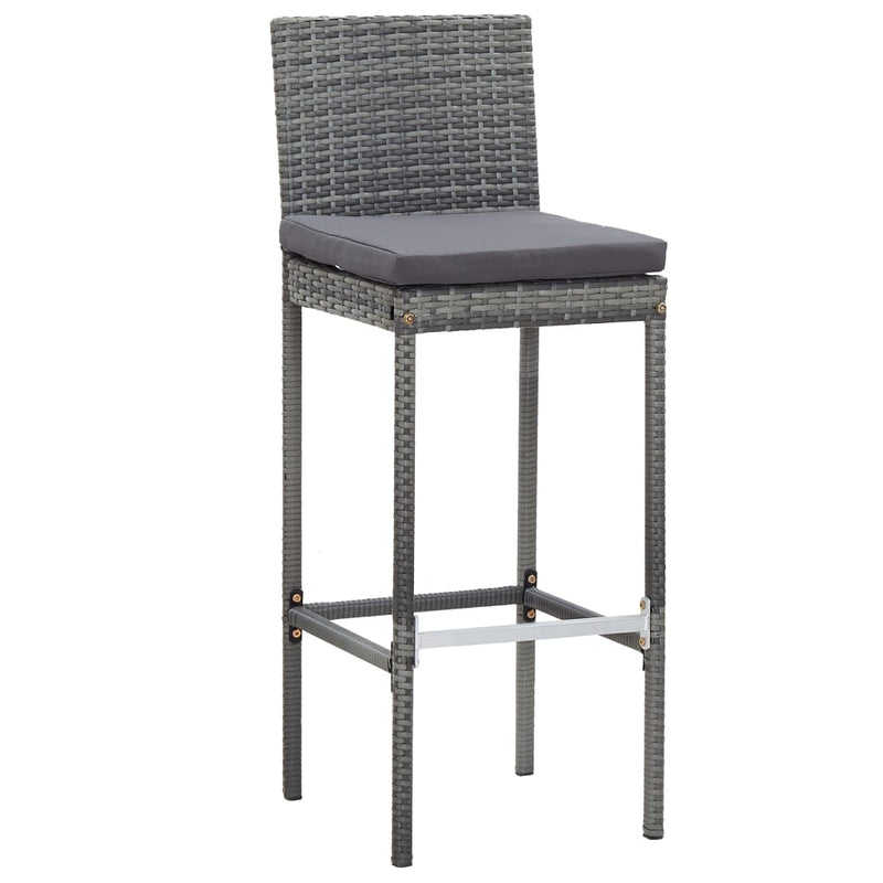 vidaXL 9 Piece Outdoor Bar Set Poly Rattan and Acacia Wood Grey