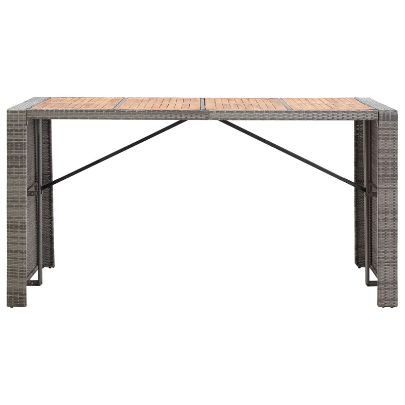 vidaXL 9 Piece Outdoor Bar Set Poly Rattan and Acacia Wood Grey