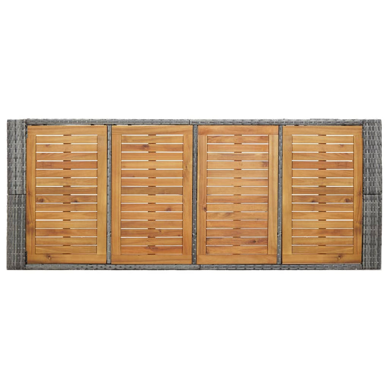 vidaXL 9 Piece Outdoor Bar Set Poly Rattan and Acacia Wood Grey