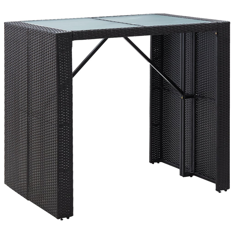 vidaXL 5 Piece Outdoor Bar Set Poly Rattan and Glass Black