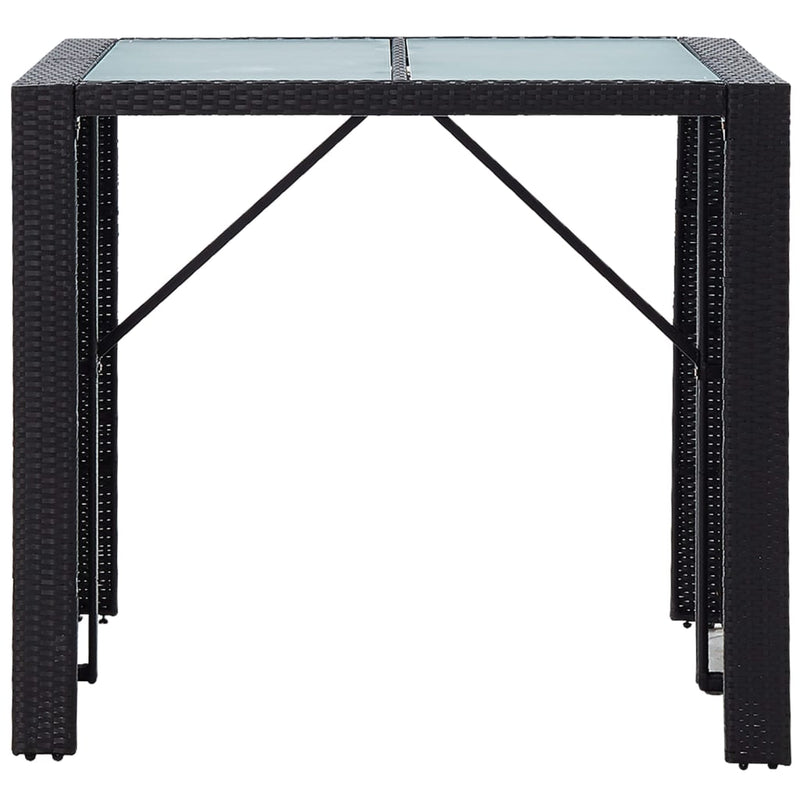 vidaXL 5 Piece Outdoor Bar Set Poly Rattan and Glass Black