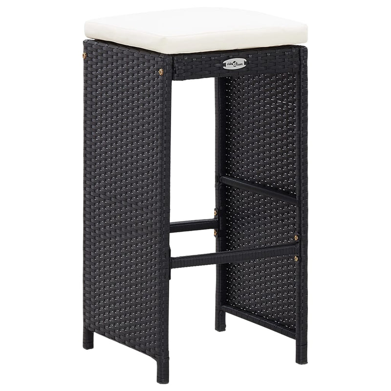 vidaXL 5 Piece Outdoor Bar Set Poly Rattan and Glass Black