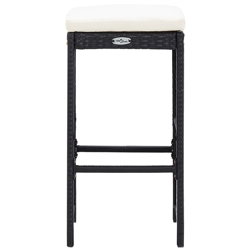 vidaXL 5 Piece Outdoor Bar Set Poly Rattan and Glass Black
