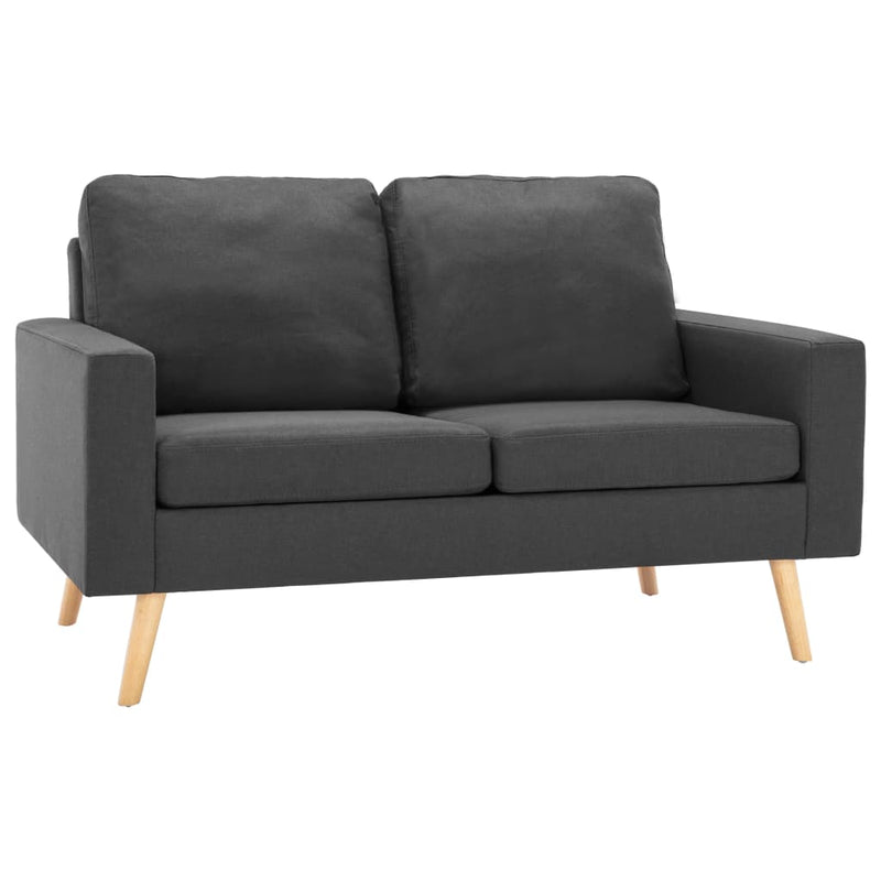 vidaXL 2-Seater Sofa Dark Grey Fabric
