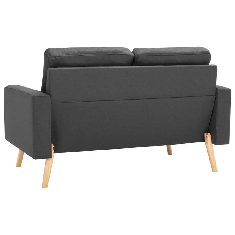 vidaXL 2-Seater Sofa Dark Grey Fabric