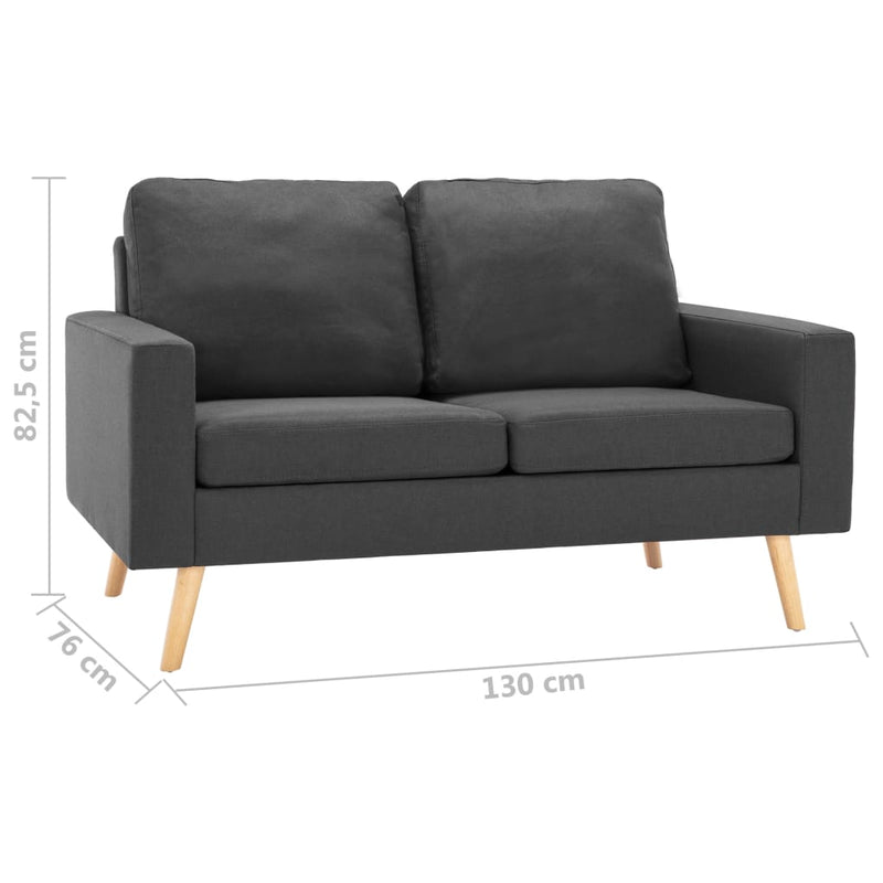 vidaXL 2-Seater Sofa Dark Grey Fabric