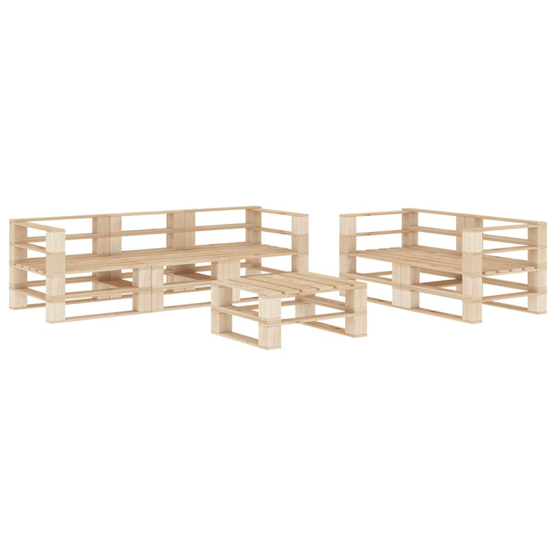 vidaXL 6 Piece Garden Lounge Set Pallets Wood