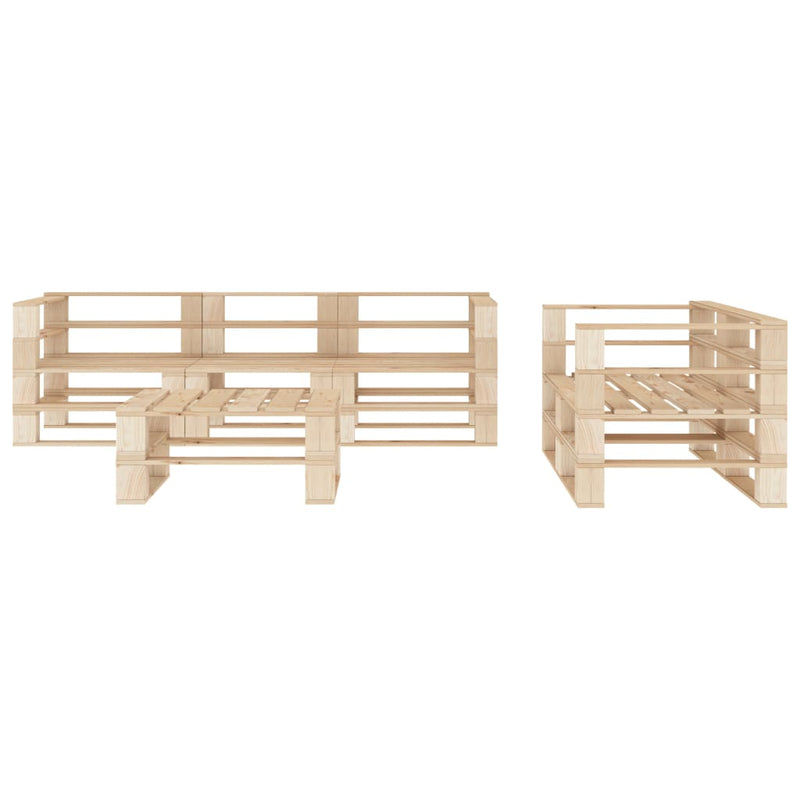 vidaXL 6 Piece Garden Lounge Set Pallets Wood