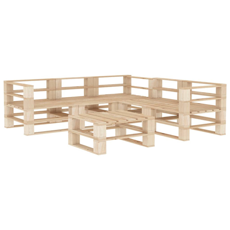 vidaXL 6 Piece Garden Lounge Set Pallets Wood