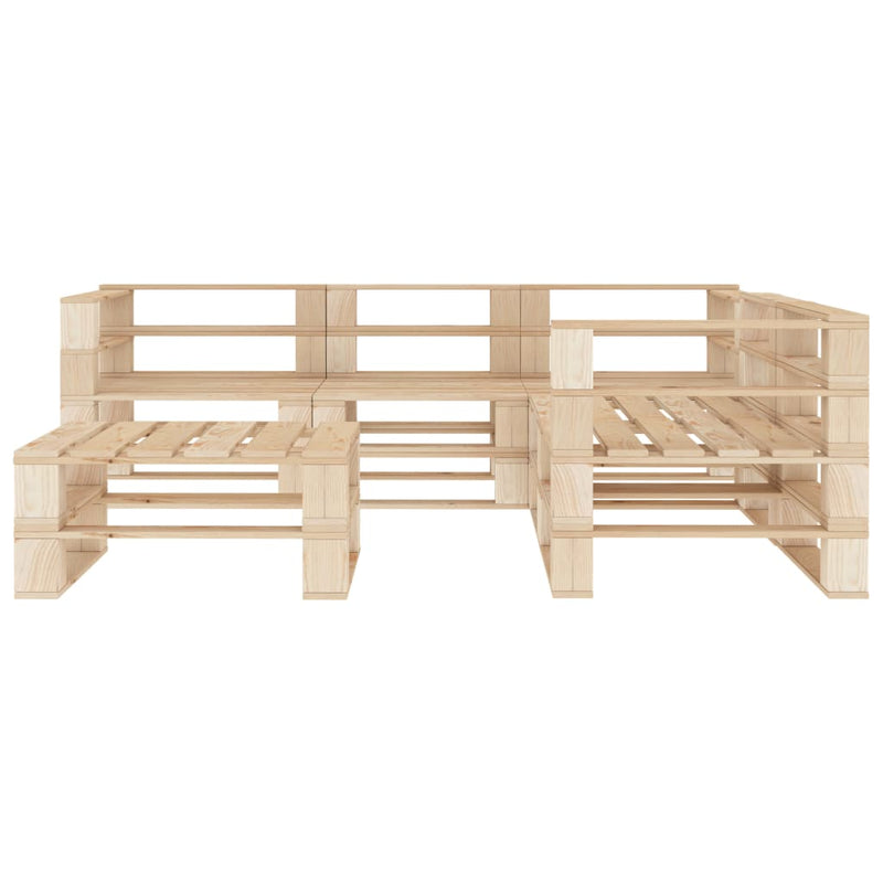vidaXL 6 Piece Garden Lounge Set Pallets Wood