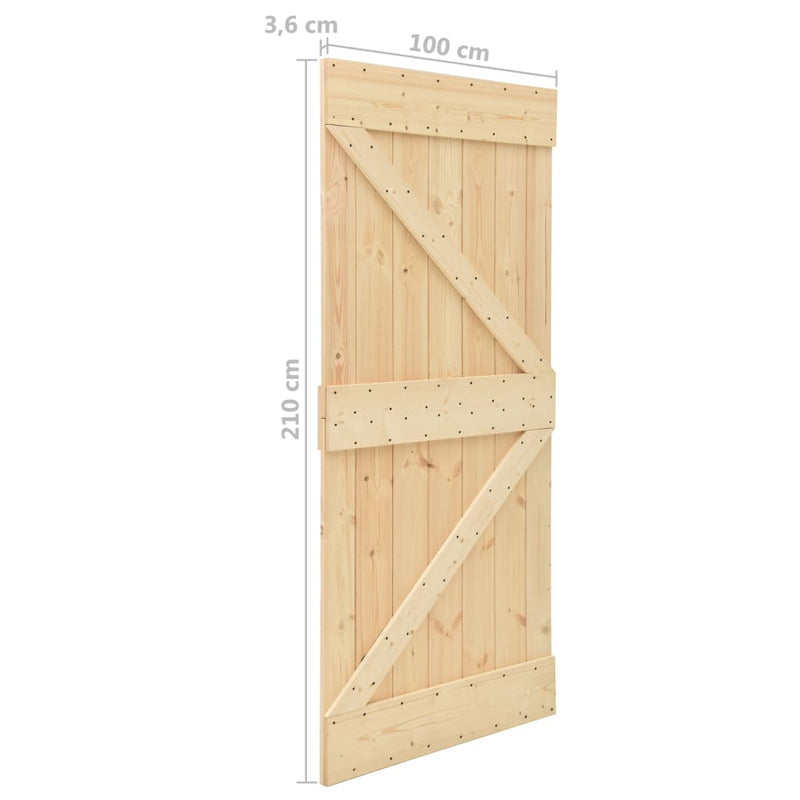vidaXL Door 100x210 cm Solid Pine Wood